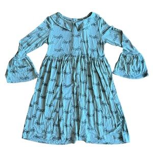 Kate Quinn Long Bell Sleeve Grasshopper Dress Size 6Y NWT